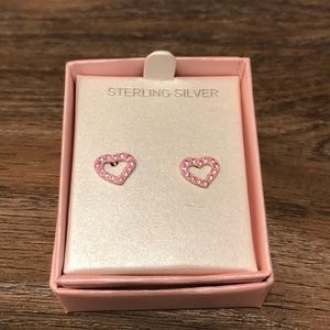 pink heart earrings